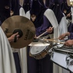 Percusión de la Banda de Cabecera del Nazareno de Linares. Foto: Manu García, 2015.